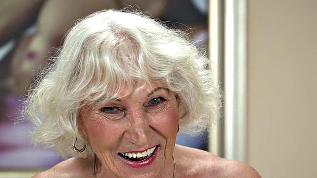 Hairy pussy granny enjoy in a young stud sex company