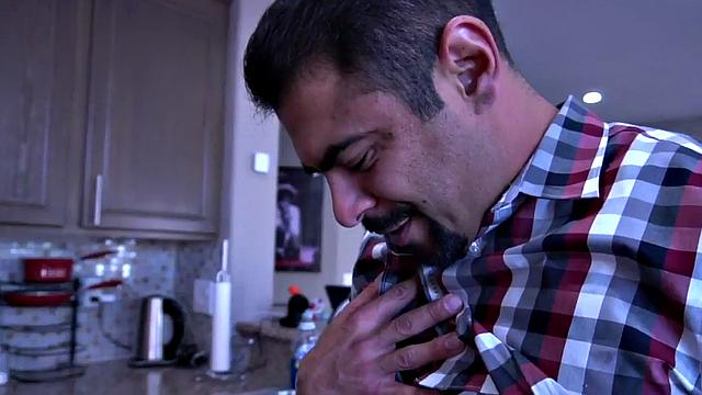 Submissive gay wears diaper for fetish master