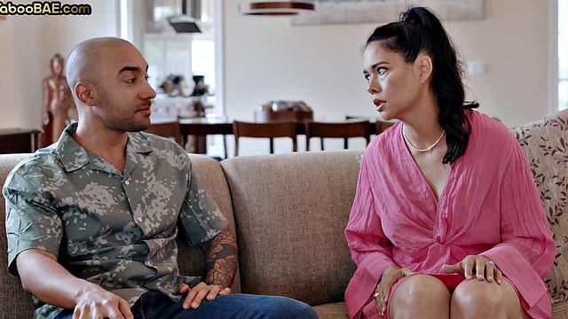 Stunning Asian babe sucks cock and gets doggystyled in 3way