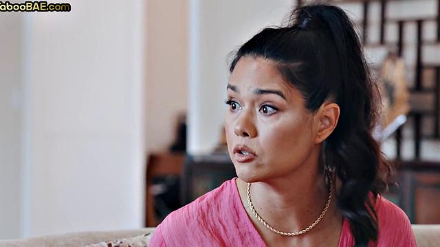 Stunning Asian babe sucks cock and gets doggystyled in 3way