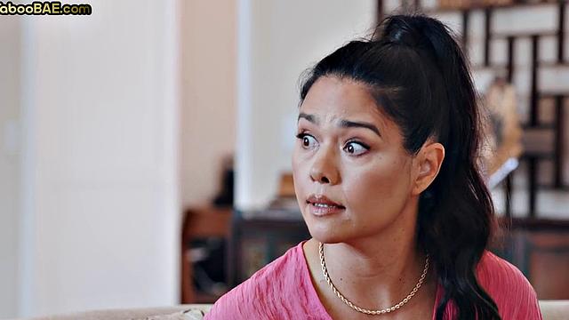 Stunning Asian babe sucks cock and gets doggystyled in 3way