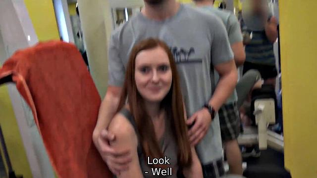 HUNT4K. Cute girl has sex in gym with rich hunter instead of training