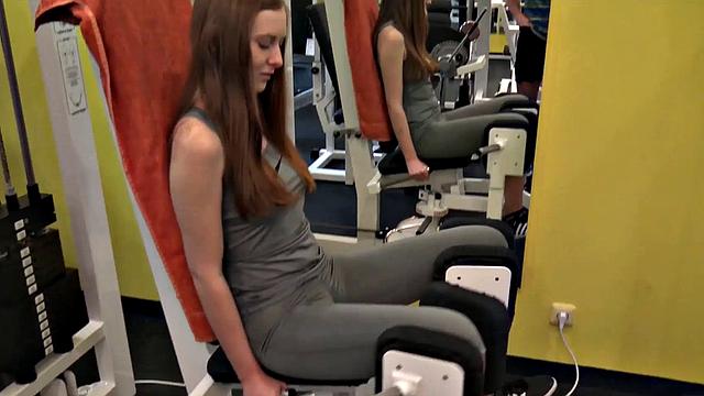 HUNT4K. Cute girl has sex in gym with rich hunter instead of training