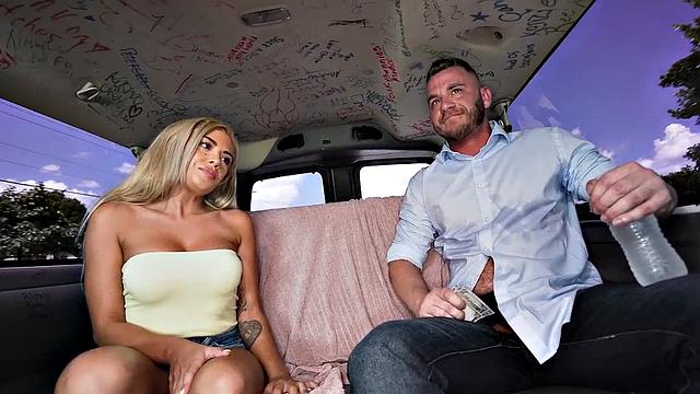 Pulled man fucks in public outdoor van till facial