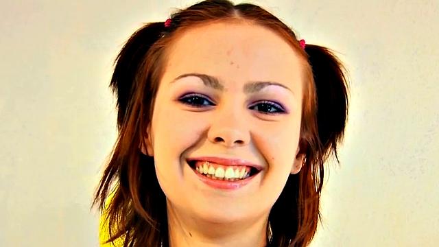 Slim Brunette Fingering Tight Pussy