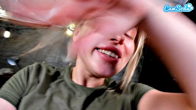Camsoda - Horny solo soldier chick fingering herself