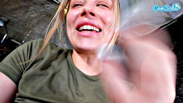 Camsoda - Horny solo soldier chick fingering herself