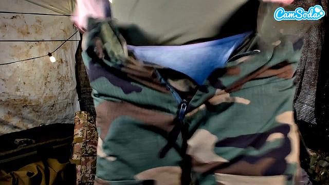 Camsoda - Horny solo soldier chick fingering herself