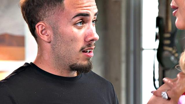 Busty blonde saleswoman Victoria Lobov seduces a guy to make a sale