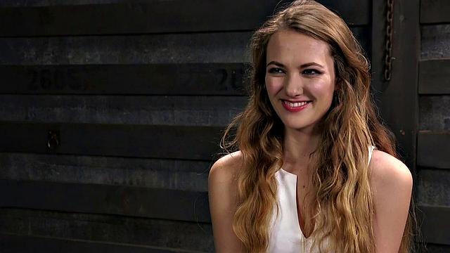 Pathetic BDSM babe whipped and fucked in threesome action