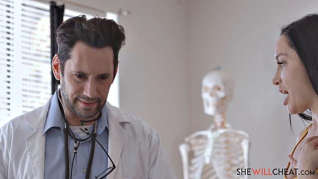 Gabi Paltrova gets a personal exam from her doctor