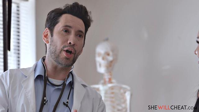 Gabi Paltrova gets a personal exam from her doctor