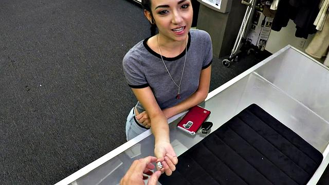 Watch this teen cutie suck and fuck before taking a cumshot in her mouth