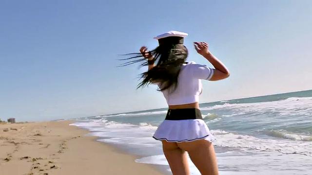 Big-titted Latina with tattoos gets pounded on the beach in POV