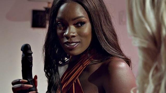 Lesbian Ebony babe pussyfingered by busty blonde MILFY