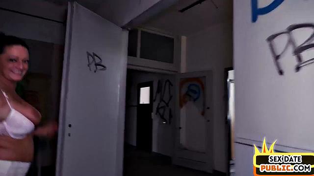 Inked busty mature German lady public fucked on sex date