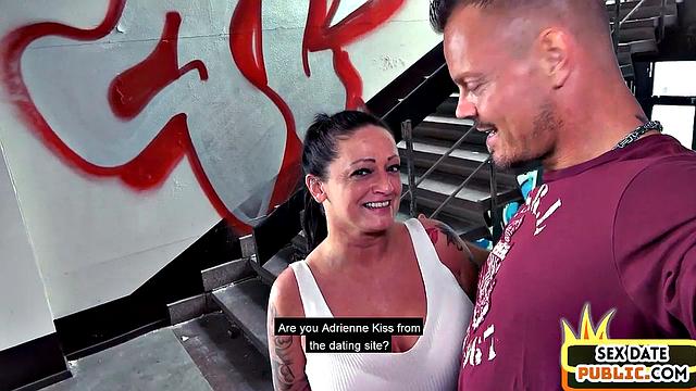 Inked busty mature German lady public fucked on sex date
