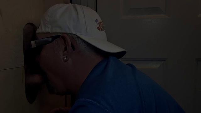 Deepthroating mature breeded from behind at gloryhole