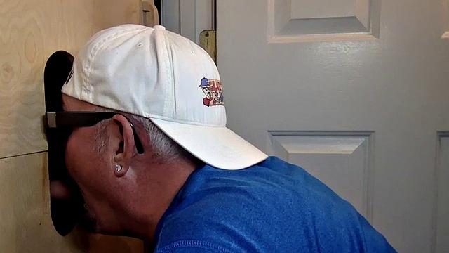 Deepthroating mature breeded from behind at gloryhole