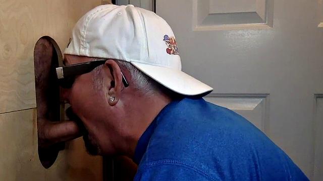 Deepthroating mature breeded from behind at gloryhole