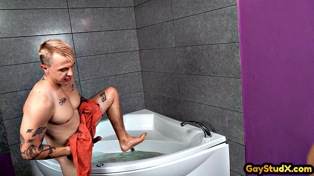 Hot maledom gives rimjob to weak submissive