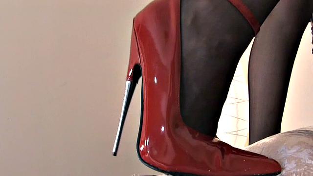 CBT domina torments wax play sub in BDSM lesson