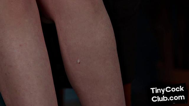 CFNM college uniform GF masturbates small cock till cumshot