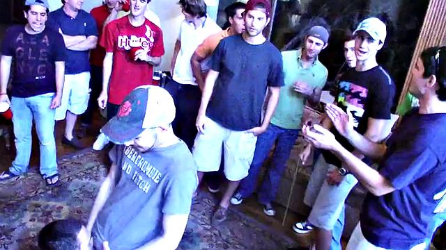 Hazed college stud assfucked for voyeuristic fraternity