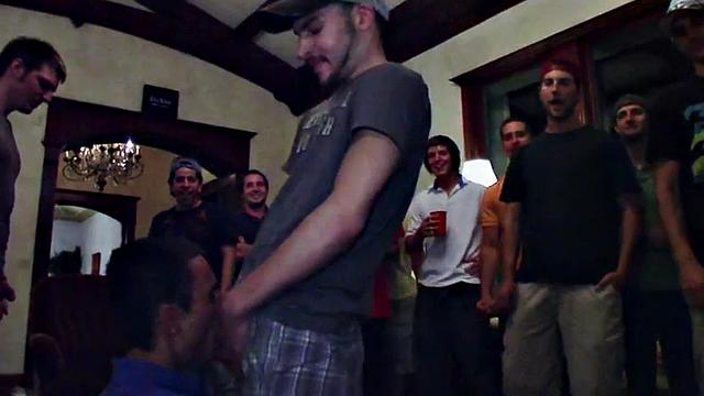 Hazed college stud assfucked for voyeuristic fraternity