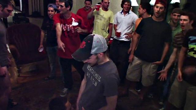 Hazed college stud assfucked for voyeuristic fraternity