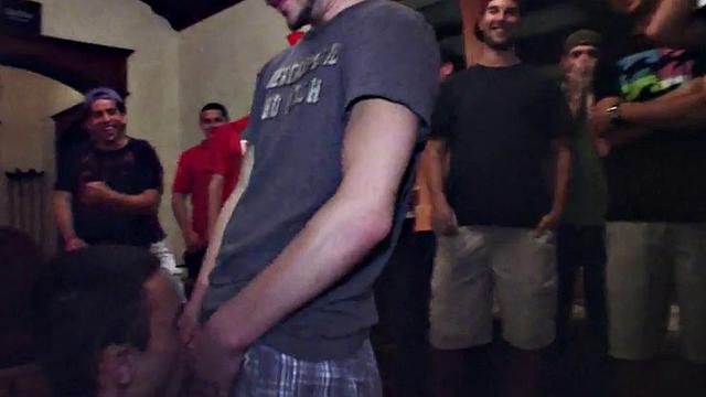 Hazed college stud assfucked for voyeuristic fraternity