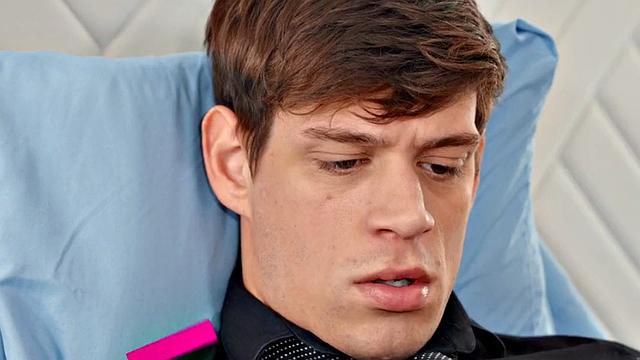 Trans babe in thongs barebacked in the bed