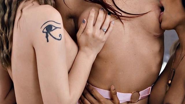 Trans dirty beauty fucked in threeway in tight hole