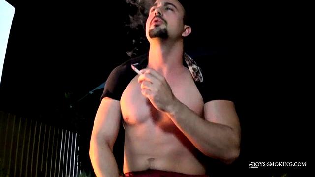 Big Guy Mason Smoking In The Garden - Mason Learns