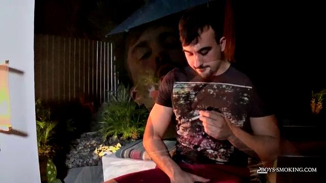 Big Guy Mason Smoking In The Garden - Mason Learns
