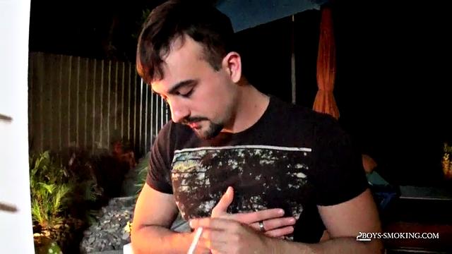 Big Guy Mason Smoking In The Garden - Mason Learns