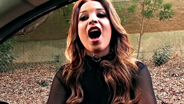 American babe takes control and gives a wild handjob in reverse cowgirl