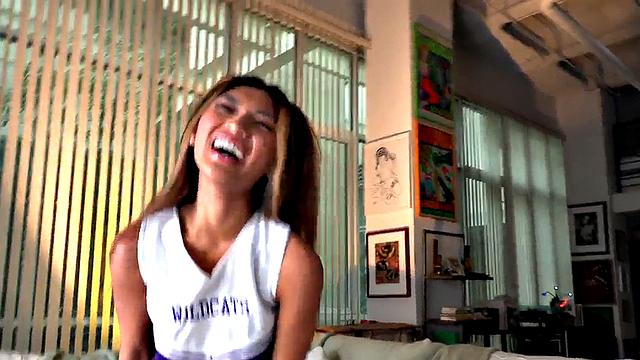 Skanky Asian handling cock POV