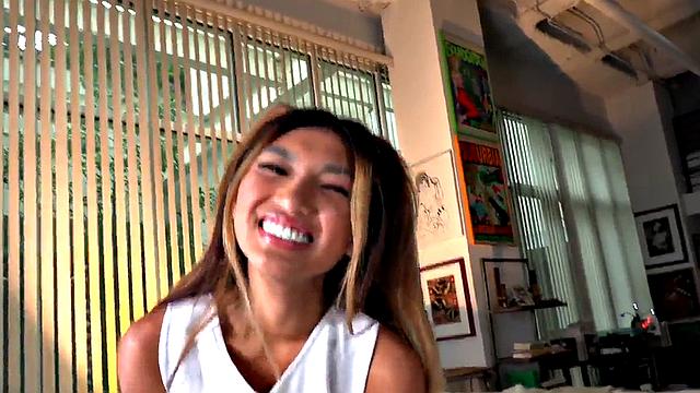 Skanky Asian handling cock POV