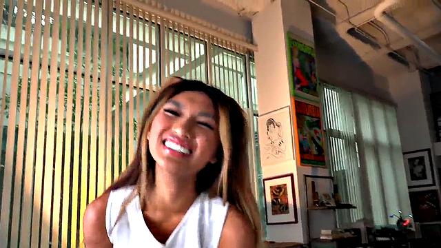 Skanky Asian handling cock POV