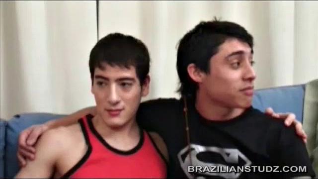 Hugo Lopez and Daniel Trejo start kissing, and David Leon likes it so much he strips off his clothes. Hugo goes down on Daniel's 9 inch cock.