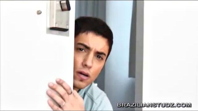 Hugo Lopez and Daniel Trejo start kissing, and David Leon likes it so much he strips off his clothes. Hugo goes down on Daniel's 9 inch cock.