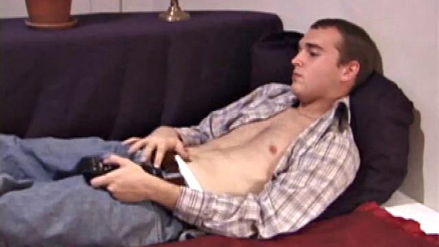 Chad gets naked and works his dick slowly, playing with his balls and polishing that purple head. The pre-cum oozes from his throbbing cock as he touches his finger to the tip and licks the juice off several times.