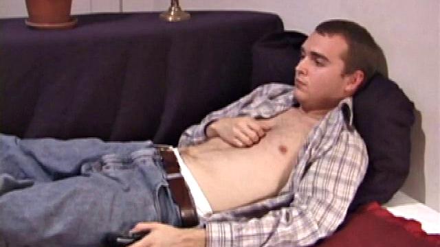 Chad gets naked and works his dick slowly, playing with his balls and polishing that purple head. The pre-cum oozes from his throbbing cock as he touches his finger to the tip and licks the juice off several times.