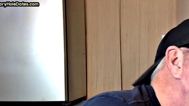 Gloryhole DILF sucks cock and gets fucked in greedy ass