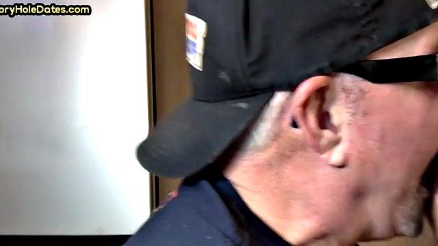 Gloryhole DILF sucks cock and gets fucked in greedy ass