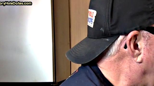 Gloryhole DILF sucks cock and gets fucked in greedy ass