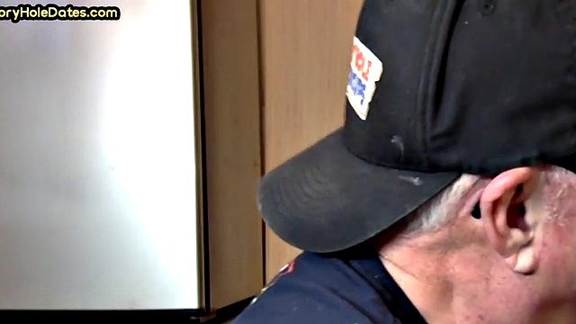 Gloryhole DILF sucks cock and gets fucked in greedy ass