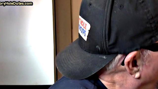 Gloryhole DILF sucks cock and gets fucked in greedy ass