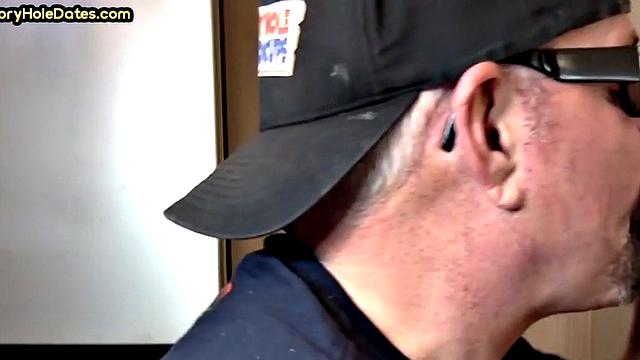 Gloryhole DILF sucks cock and gets fucked in greedy ass